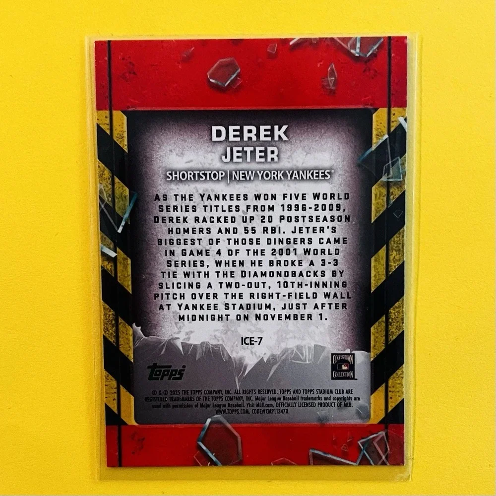 2025 Topps Stadium Club -Derek Jeter- In Case Of Emergency Insert #ICE-7 Yankees